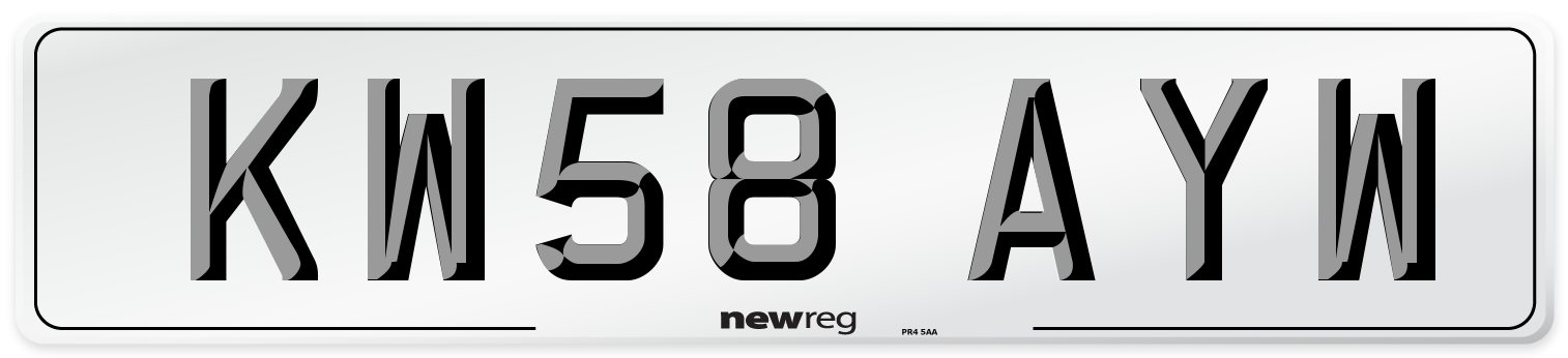 KW58 AYW Number Plate from New Reg